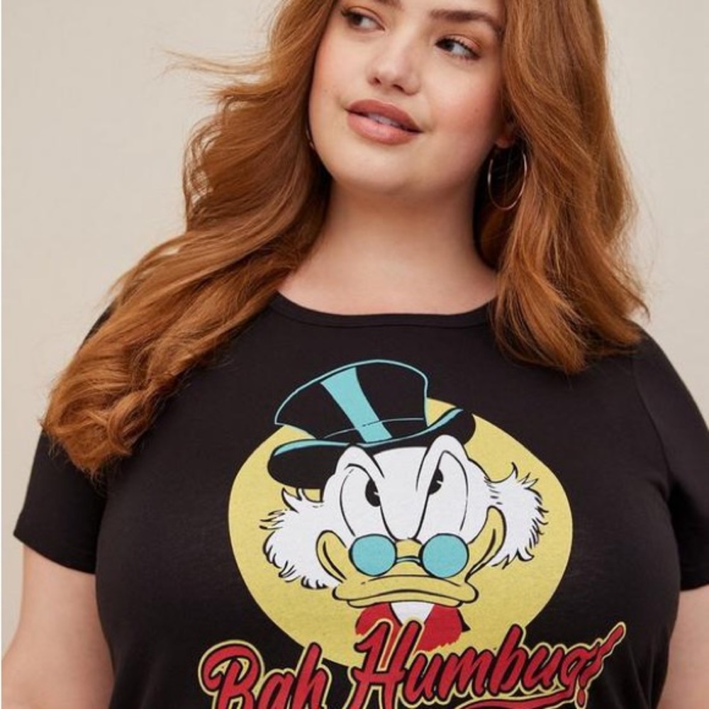Torrid Disney Scrooge McDuck Crew Neck Split Hem Top 1X (14-16) - Picture 3 of 10